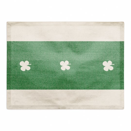 Clover Green Stripes Placemat 18" x 14" Cotton Twill Placemat